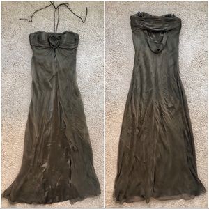 LAUNDRY strapless halter brown dress. Size 2